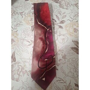 J. Garcia Tie Mens One Size Chinese Dragon Red Silk Art Necktie MINT sky Retro